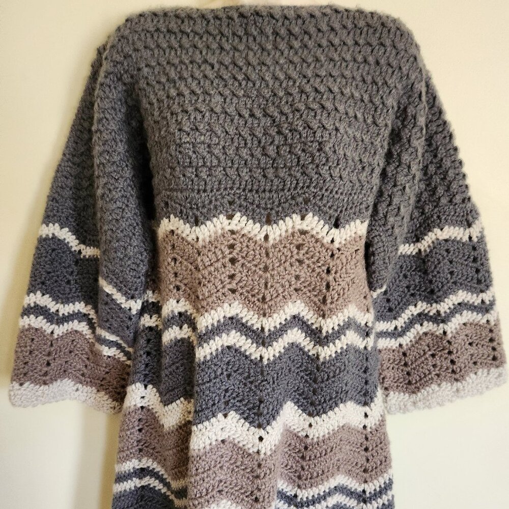 Handmade Crocheted Women's Chevron Stripe Tunic